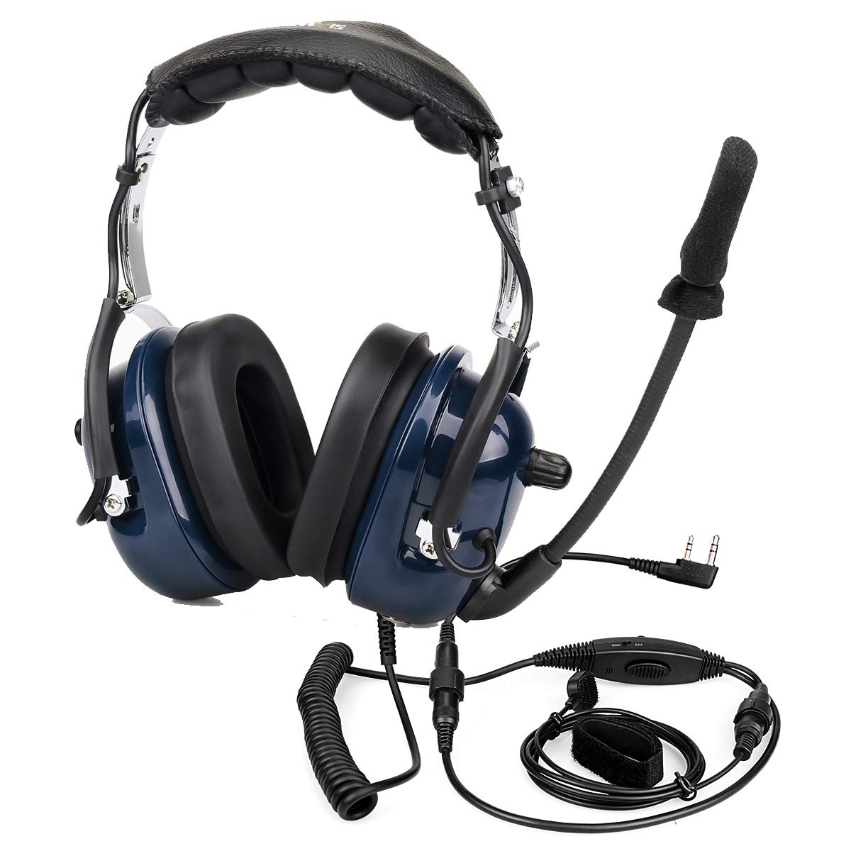 Retevis Two Way Radio Headset with Noise Cancelling Microphone, Volume Adjustable 2-Pin Headset for RT27 RT22 H-777 RT19 Walkie Talkies - Compatible with Baofeng UV-5R - Ideal for Security, Construction & Outdoor Activities (1 Pack)