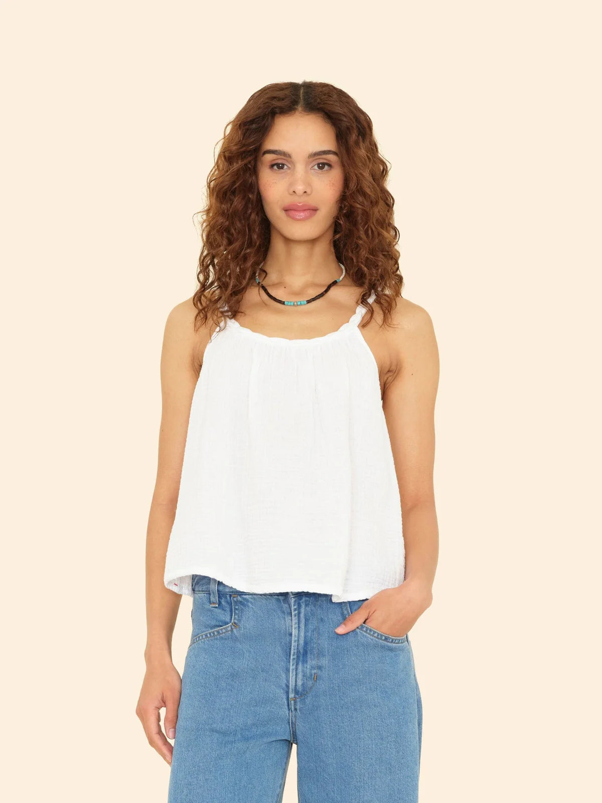 Brandi Top Women's White Blouse - Elegant & Comfortable for Work, Party & Casual Wear