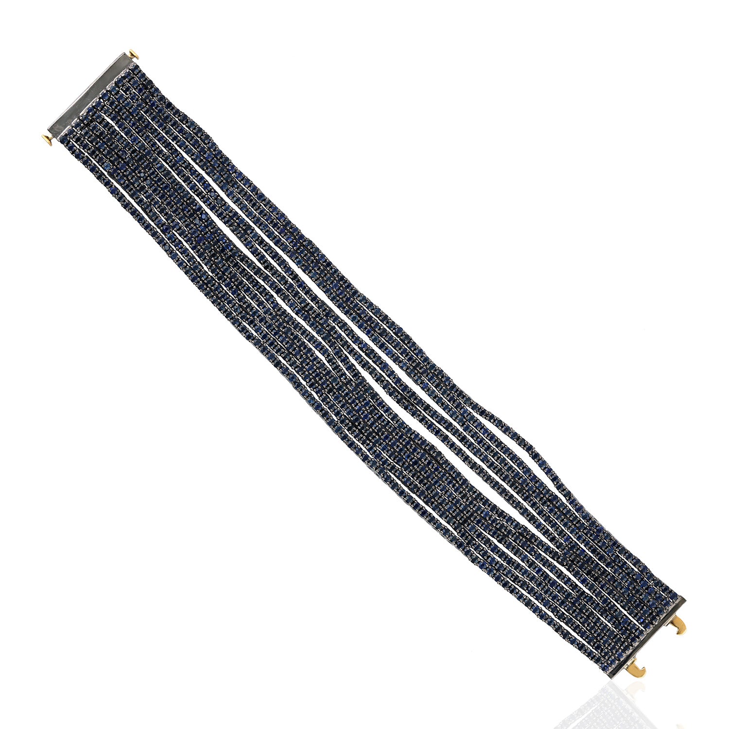 Blue Sapphire Gemstone Bracelet - 18K Gold & Silver Designer Jewelry with Prong Setting for Women - Perfect for Weddings, Parties & Special Occasions