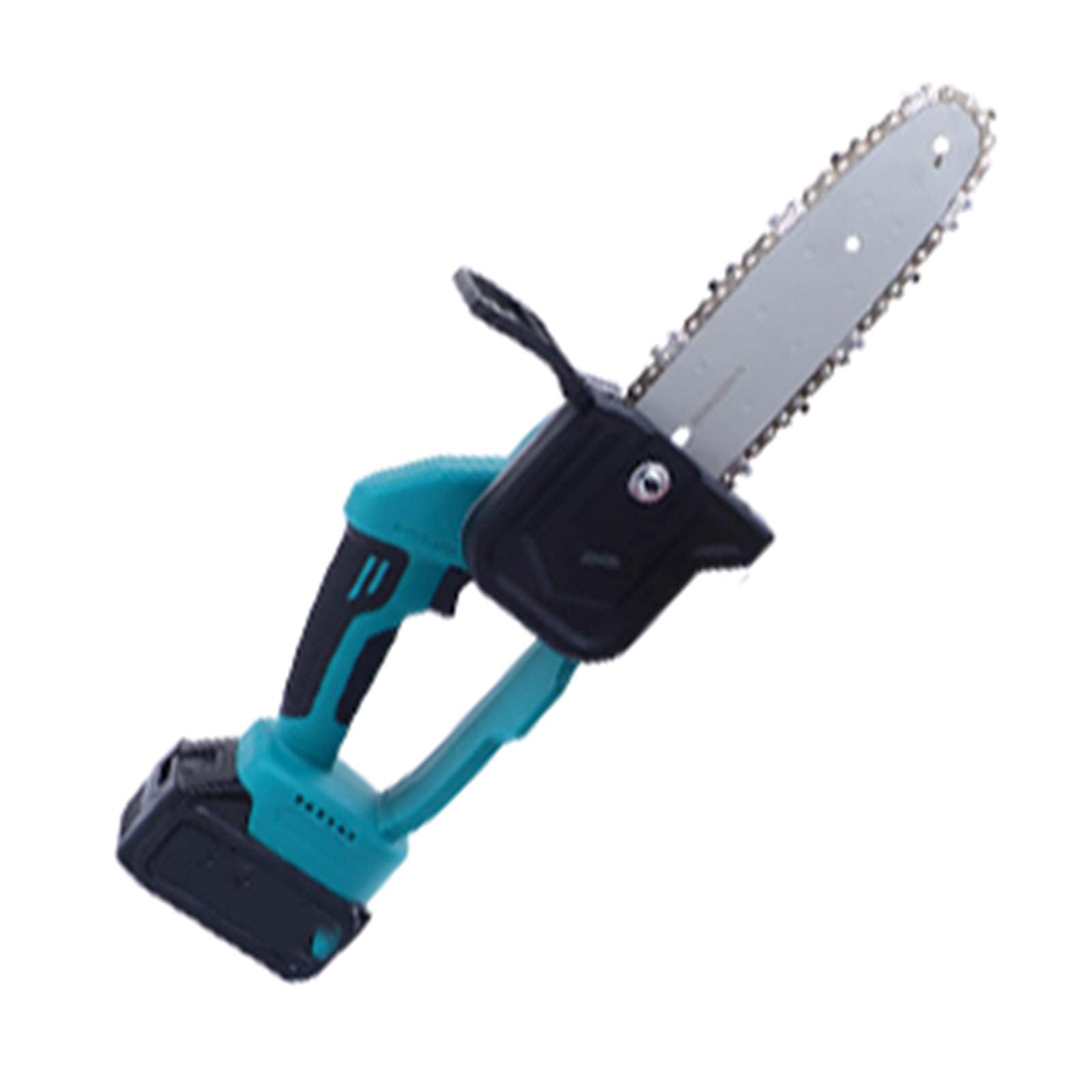 XJZKA 21V 8-Inch Cordless Rechargeable Electric Chainsaw - Lightweight Single Hand Mini Chainsaw for Garden Logging, Tree Trimming & Wood Cutting (Blue, Includes 2 Batteries) | Perfect for Home DIY Projects, Yard Maintenance & Camping Use