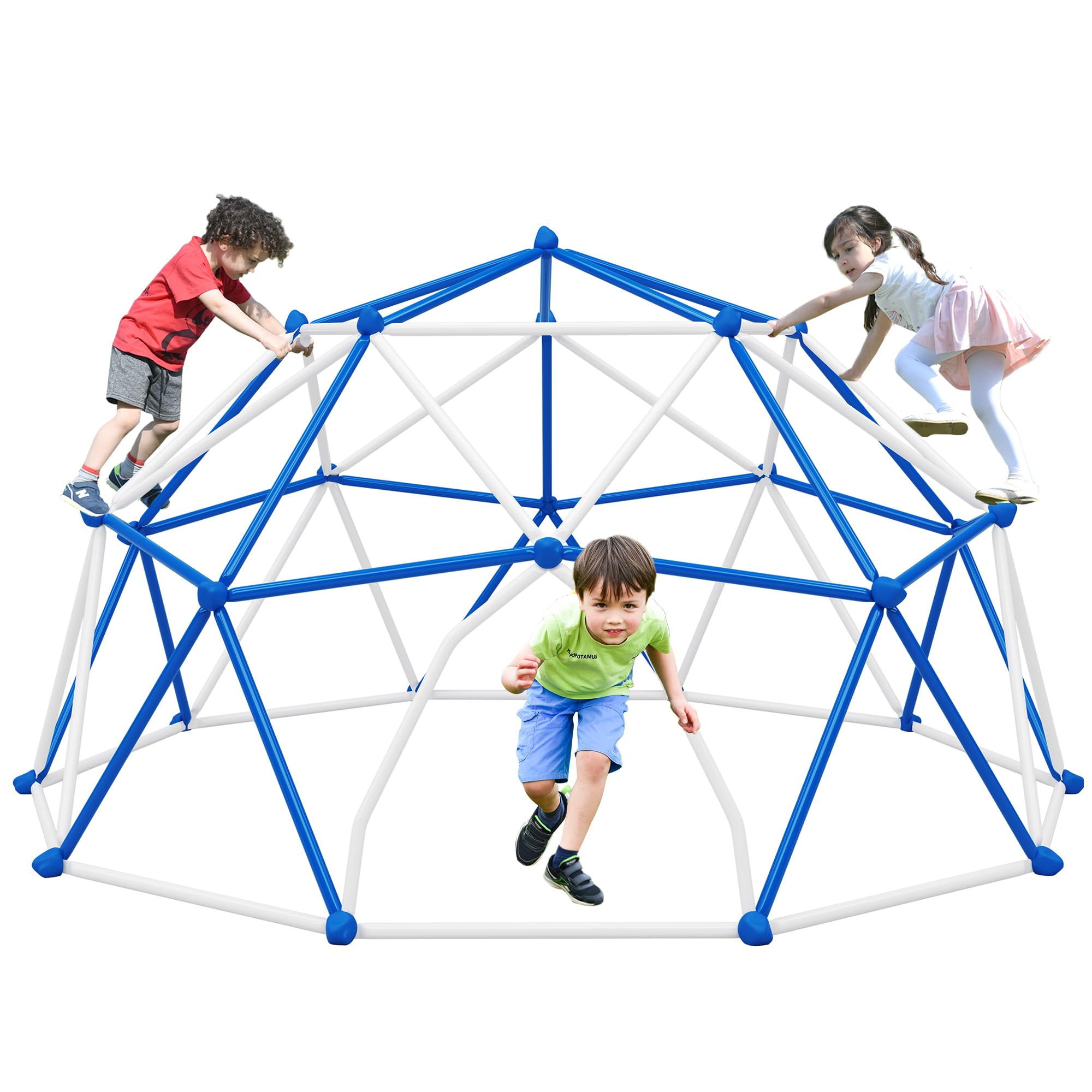 11FT Outdoor Climbing Dome Tower - Heavy Duty 900 LB Capacity Geometric Jungle Gym for Kids, Backyard Playground Equipment - Perfect for Outdoor Adventures, Birthday Parties & Family Fun (White)