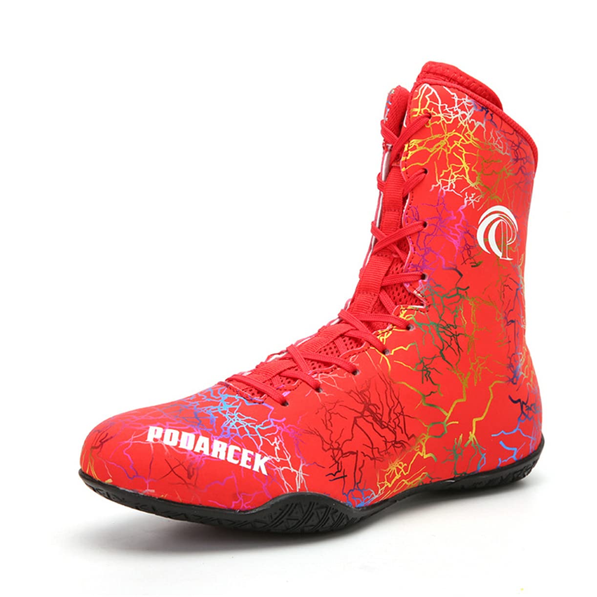 WJFGGXHK High Top Boxing Wrestling Shoes - Breathable Taekwondo Sports Footwear with Rubber Sole & Lace-Up Design for Men & Women | Perfect for Training, MMA, Martial Arts & Gym Workouts