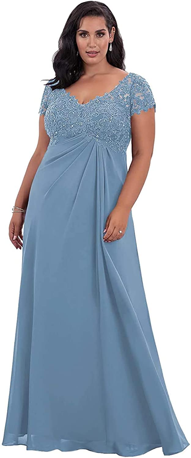 Elegant Empire Long Mother of the Bride Dress - Lace Appliques & Beaded Wedding Gown for Formal Evening, Prom & Special Occasions | Perfect for Weddings, Galas & Black Tie Events