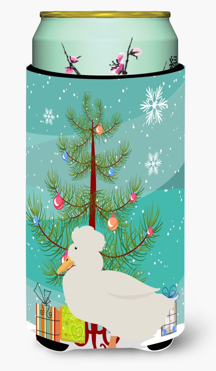 CoolCookware Insulated Beverage Hugger for Tall Boys - Crested Duck Christmas Design - Keeps Drinks Cold for Parties, BBQs & Holiday Gatherings