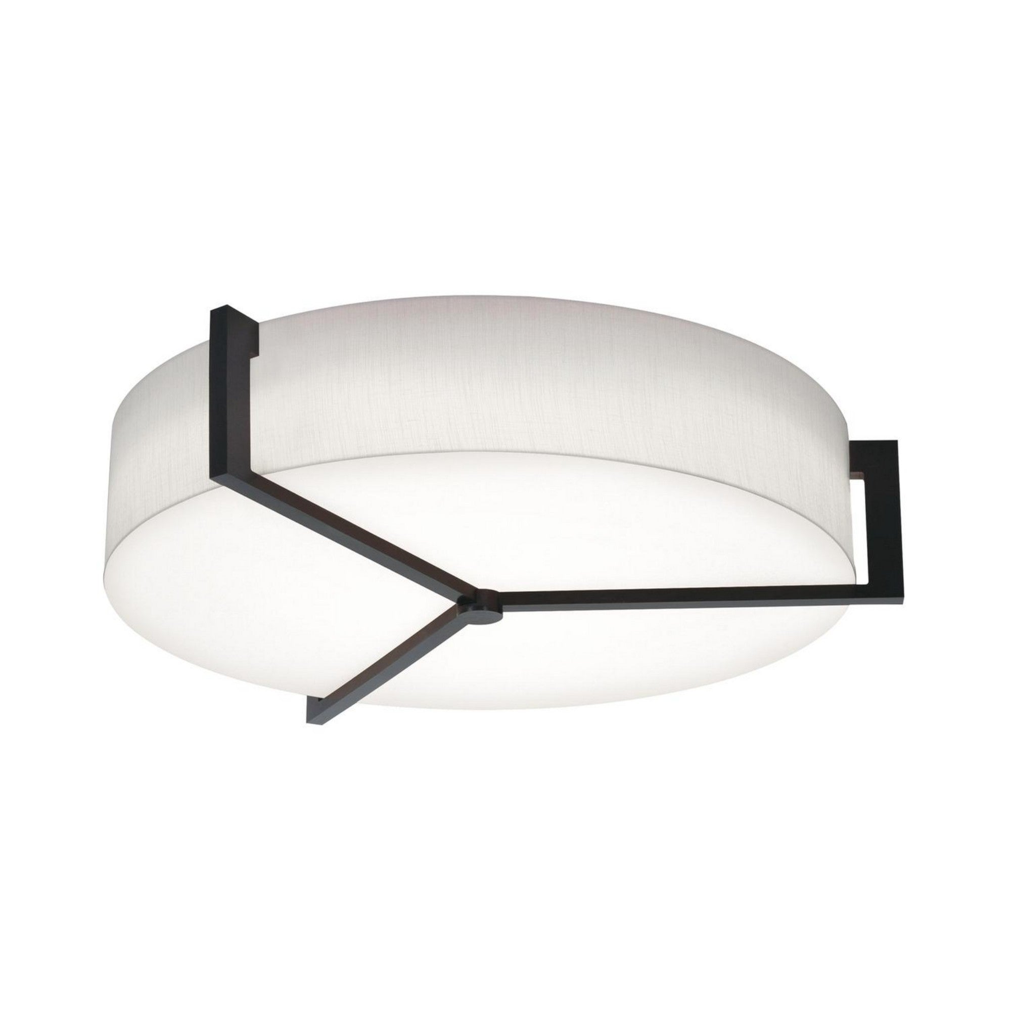 Apex 27 LED Flush Mount Ceiling Light - Linen White/Espresso Finish with Battery Backup & Motion Sensor - Perfect for Bedrooms, Hallways & Closets