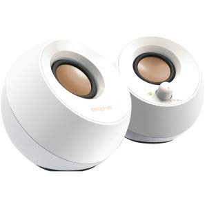 Premium Pebble Desktop Speakers - High-Quality Stereo Sound for PC, Laptop & Home Office (White) | Perfect for Gaming, Music & Video Conferences