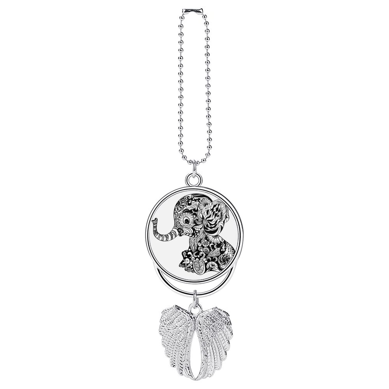 Cute Little Elephant Car Mirror Charm - Hanging Pendant for Rearview Mirror & Sweater Chain Necklace (1Pc) - Perfect for Car Decor, Gift Giving & Fashion Accessories