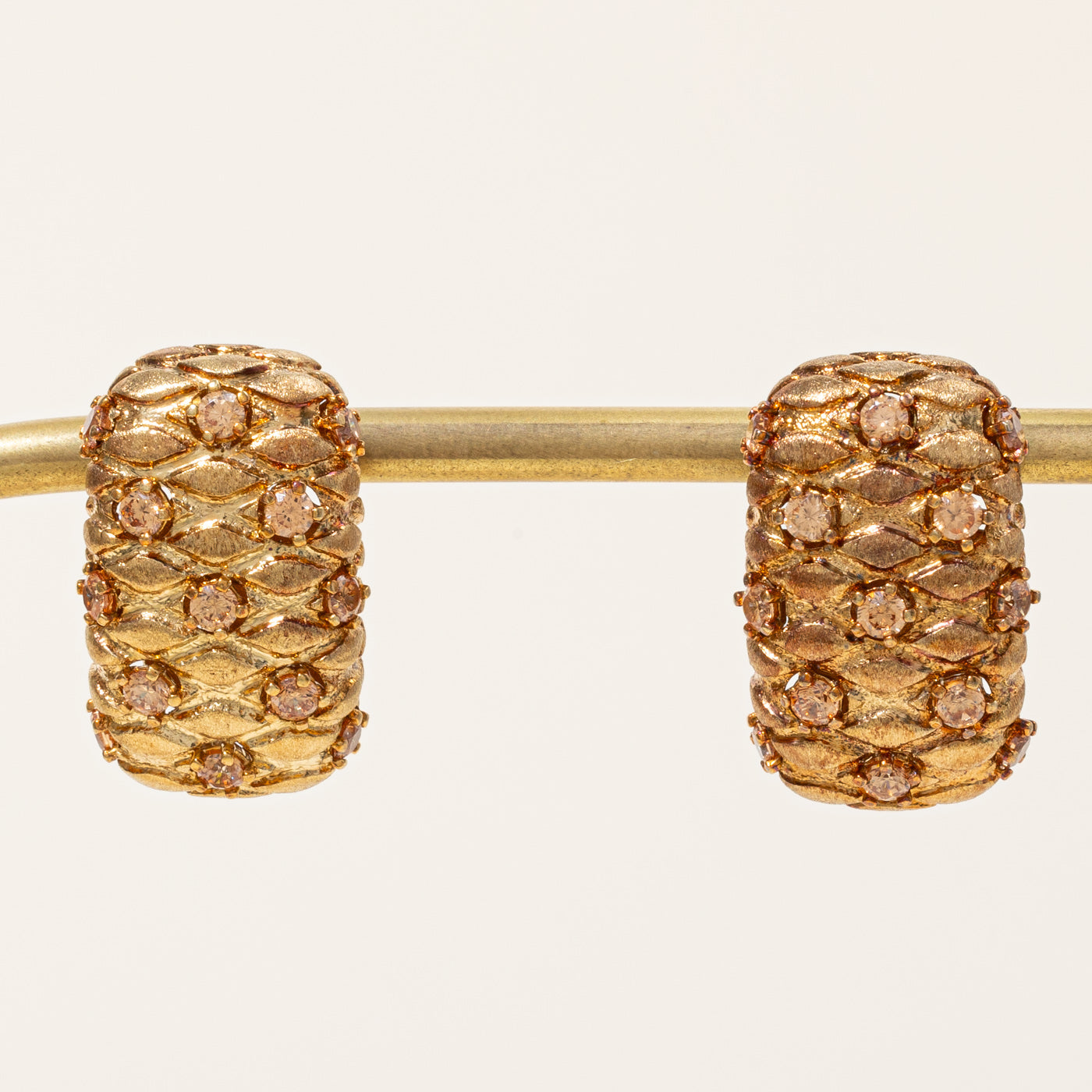 De Paoli Brown Zircon Earrings 1.20ctw - Elegant Cubic Zirconia Stud Earrings for Women | Perfect for Weddings, Parties & Everyday Wear