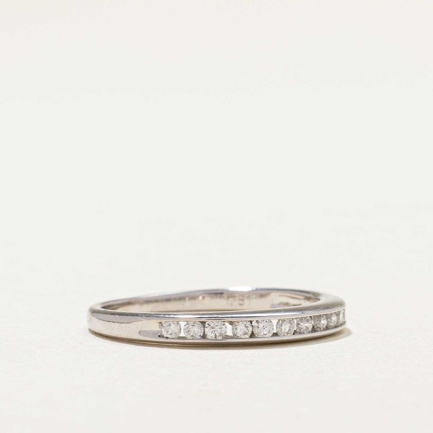 Channel Set Semi Eternity Diamond Ring 0.18ctw - Size 5.5 - Wedding Band, Anniversary Gift, Engagement Ring for Women - Perfect for Proposals, Bridal Jewelry & Special Occasions