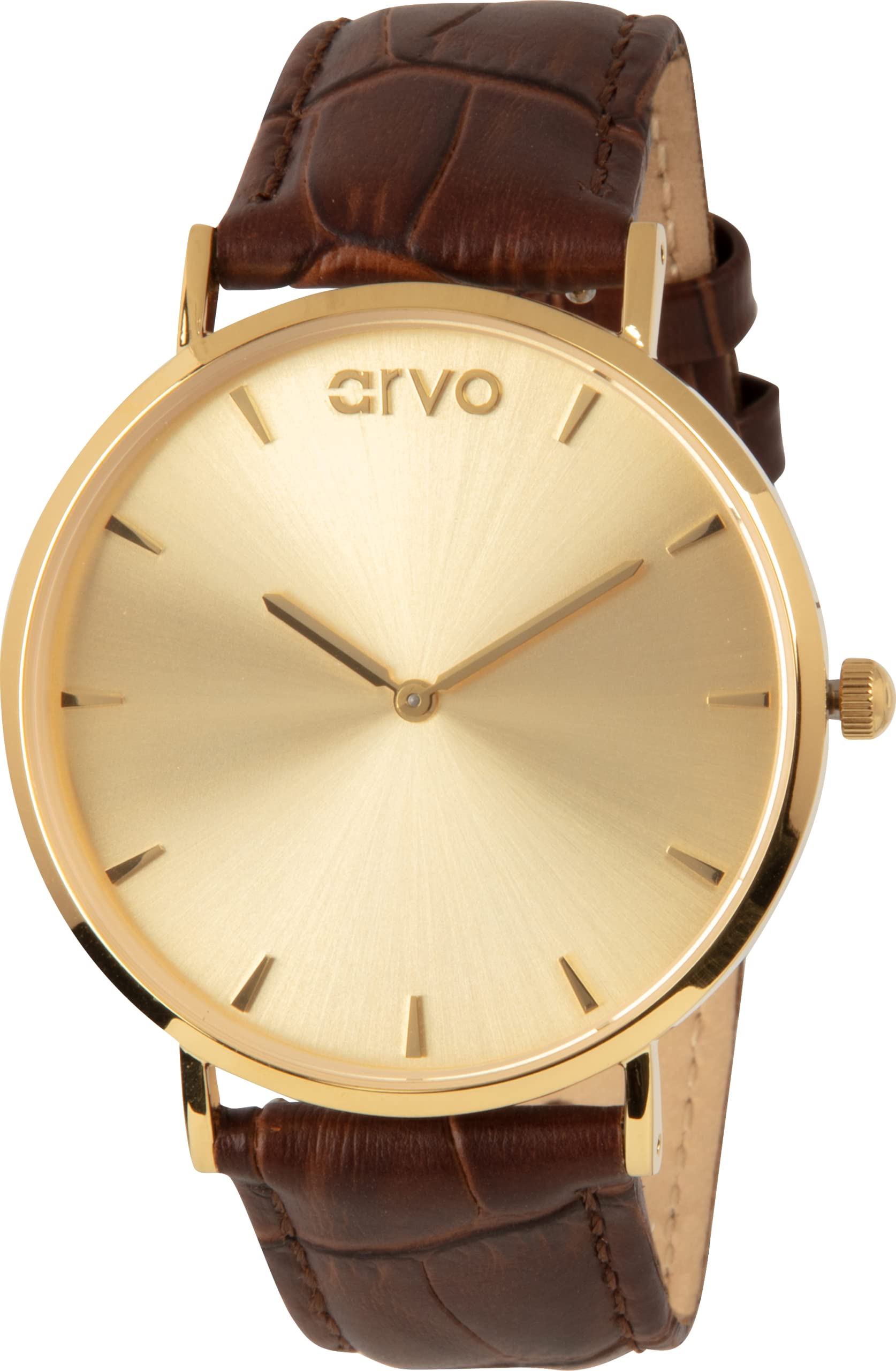 The Leonarvo Watch - Brown Leather Strap Men's Chronograph for Casual & Business Wear