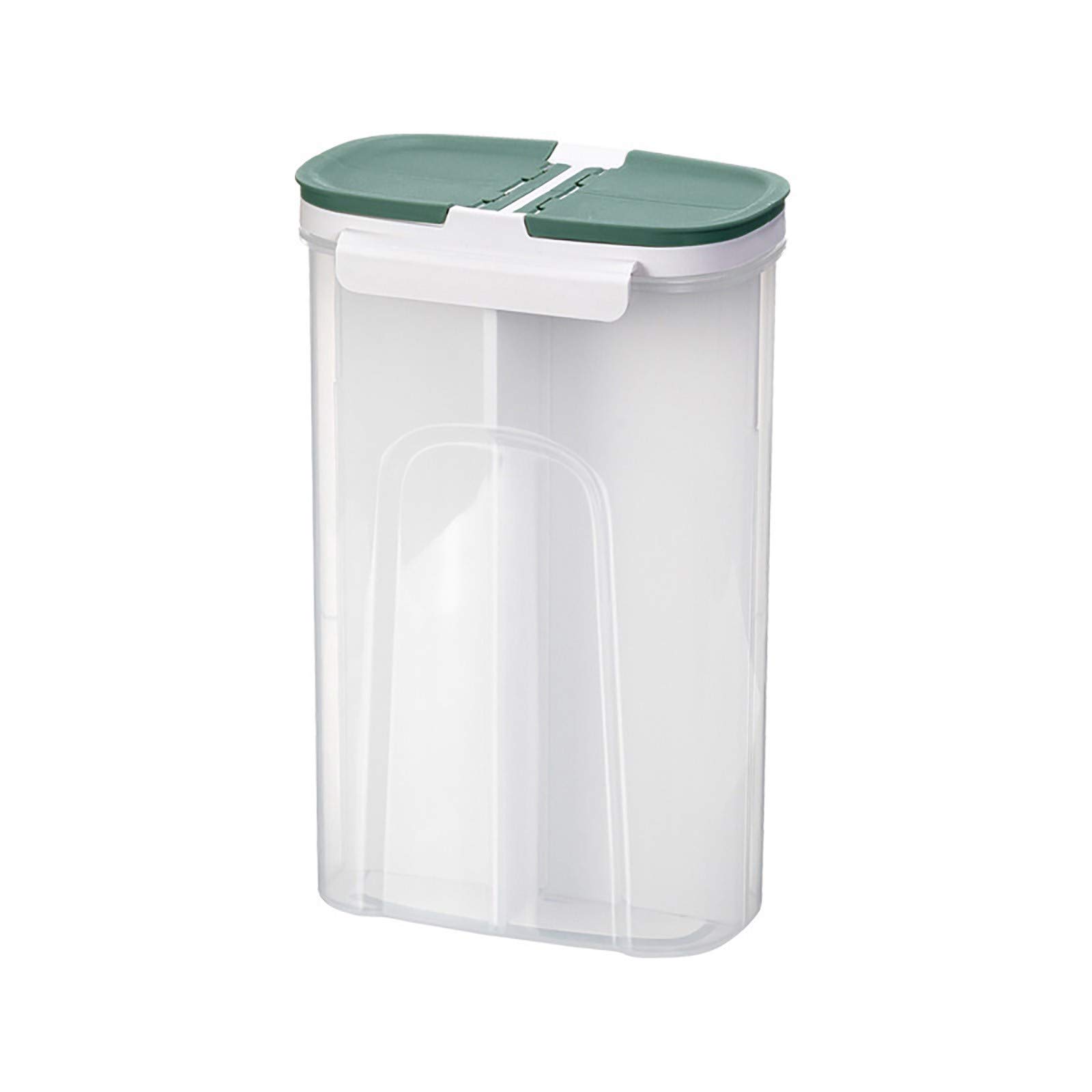 Youngnet Jar Grain Food Seal Tank Transparent Divider Plastic Storage Boxes - Kitchen Cans & Bag Organizer for Pantry, Dining & Bar (Green, One Size) - Perfect for Organizing Spices, Snacks, and Dry Goods