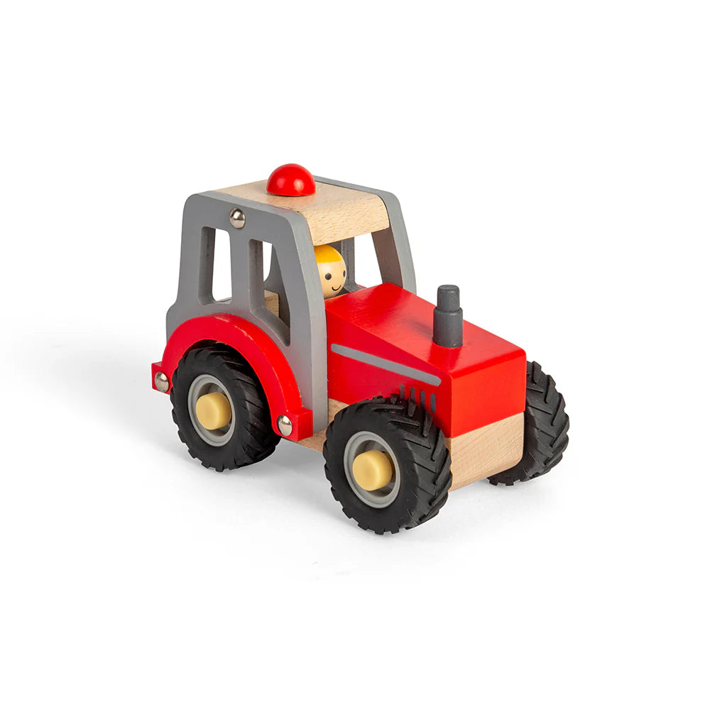 Wooden Red Tractor Toy for Kids - Farm Vehicle Playset with Moving Parts - Perfect for Pretend Play, Birthday Gifts & Early Learning Development