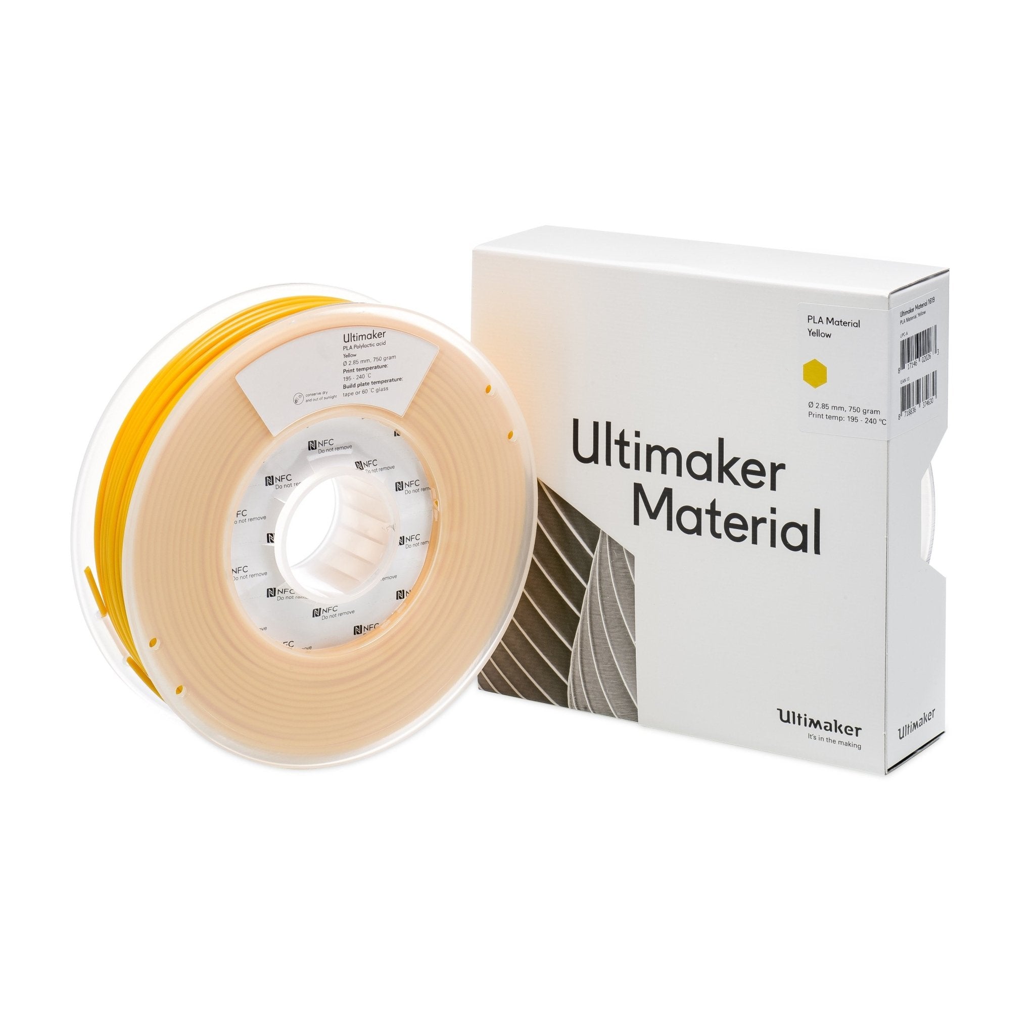 Ultimaker PLA Filament - 750g Spool, Bright Yellow for 3D Printing | Perfect for DIY Projects, Prototyping & Home Decor