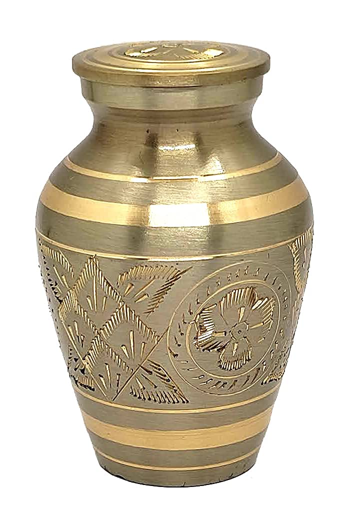 Classic Small Mini Cremation Keepsake Urn for Human Ashes - 2.8 Inch Grey Velvet Memorial Box - Perfect for Home Display & Remembrance