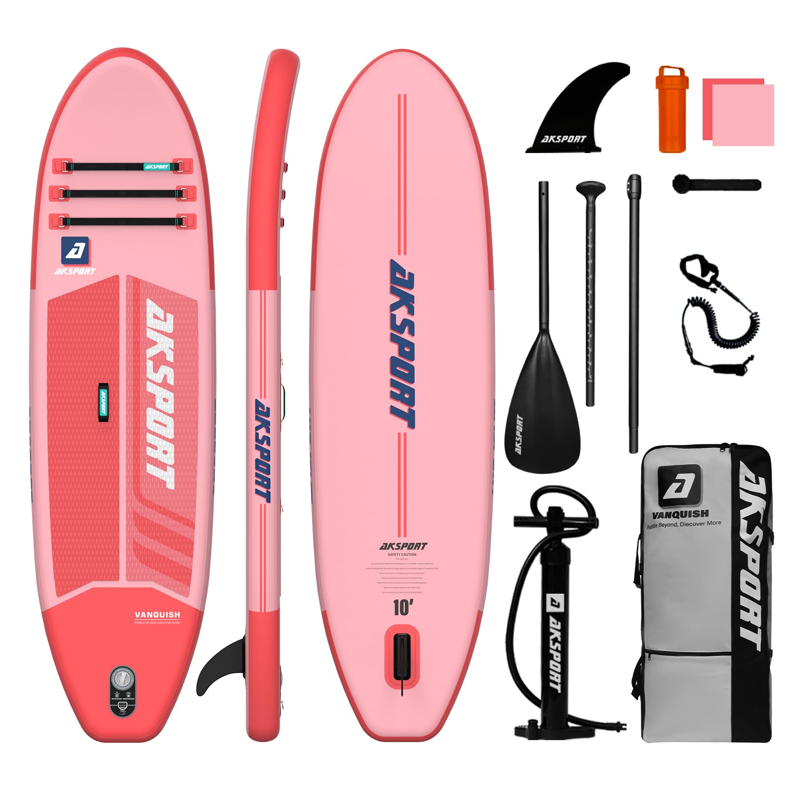 AKSPORT Inflatable Stand Up Paddle Board - Premium SUP Board with Paddle, Pump & Accessories for Adults & Youth | Perfect for Lakes, Rivers & Ocean Recreation