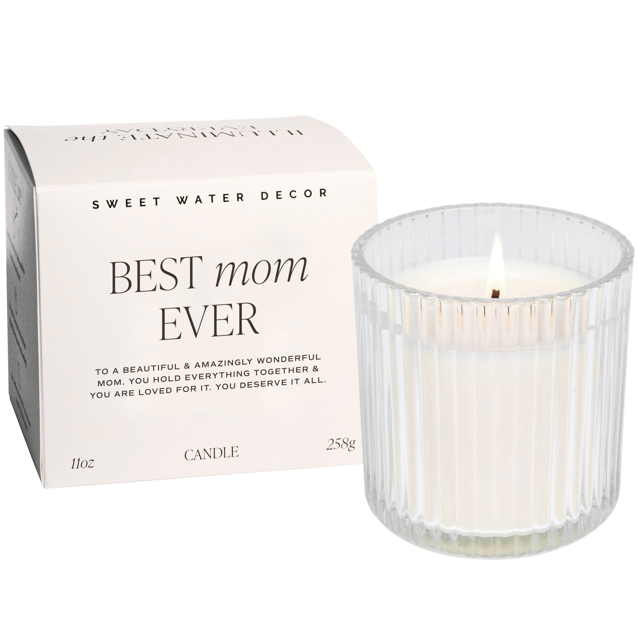 Best Mom Ever Fluted Candle - Elegant Scented Pillar Candle for Mother's Day Gifts, Birthday Presents & Home Decor | Perfect for Living Room, Bedroom & Romantic Dinner Ambiance