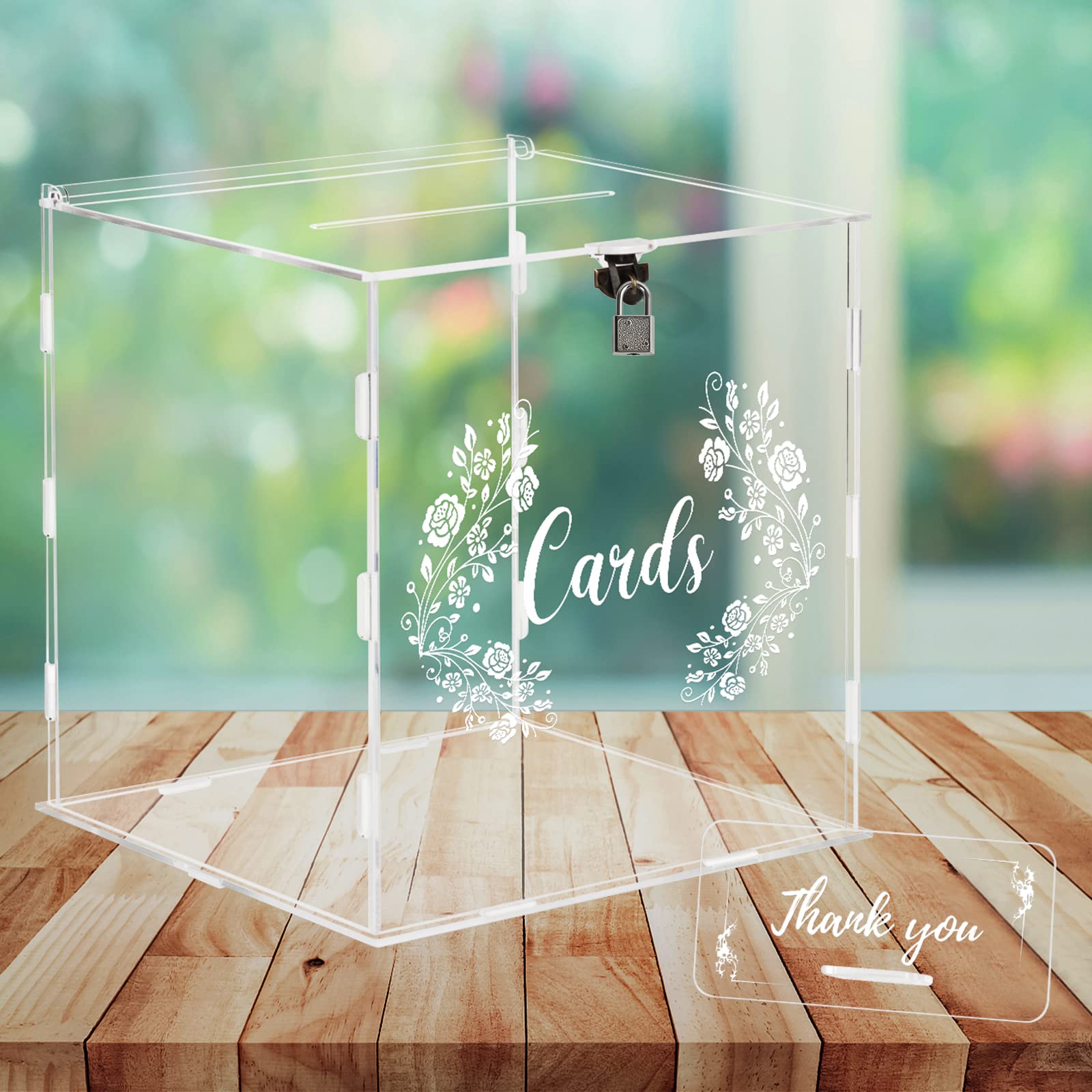 Clear Acrylic Wedding Card Box with Lock - Secure Money & Gift Holder for Wedding Reception, Anniversary, Birthday Party, Graduation, Baby Shower | Elegant Decoration for Special Events & Celebrations