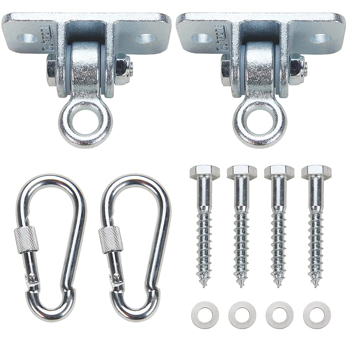 Butizone Heavy Duty Swing Hangers for Wooden Sets - Durable Swing Hooks Bracket with Snap Hooks, Screws, and Bolts - Perfect for Playground, Porch, Yoga, Swing Seat, Indoor & Outdoor Use - Set of 2 with Mounting Hardware Included - Ideal for Backyard, Garden, and Patio Swings