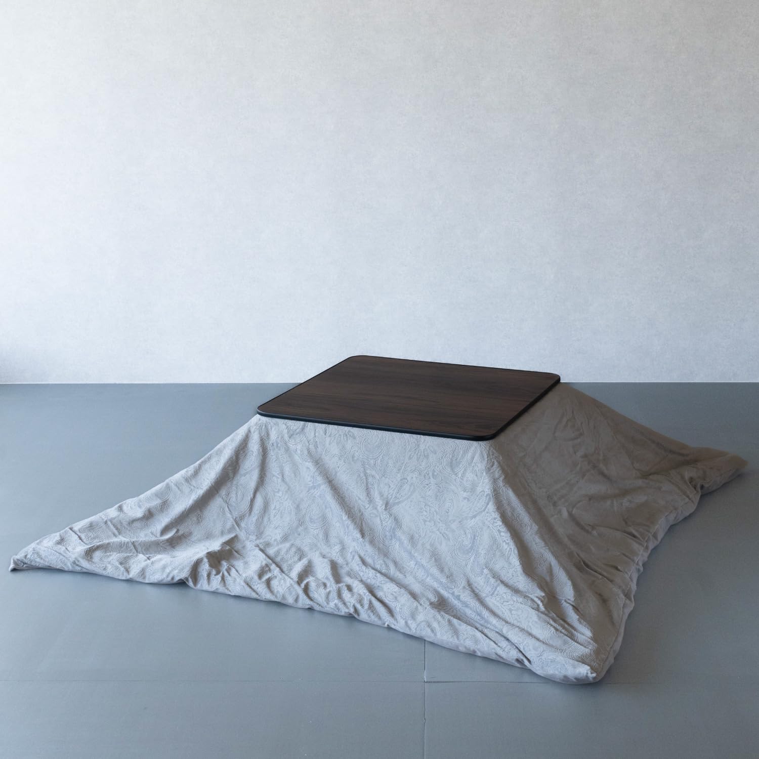 Reversible 100% Polyester Kotatsu Blanket & Futon - Gray Square Japanese Heater Cover for Cozy Winter Nights at Home