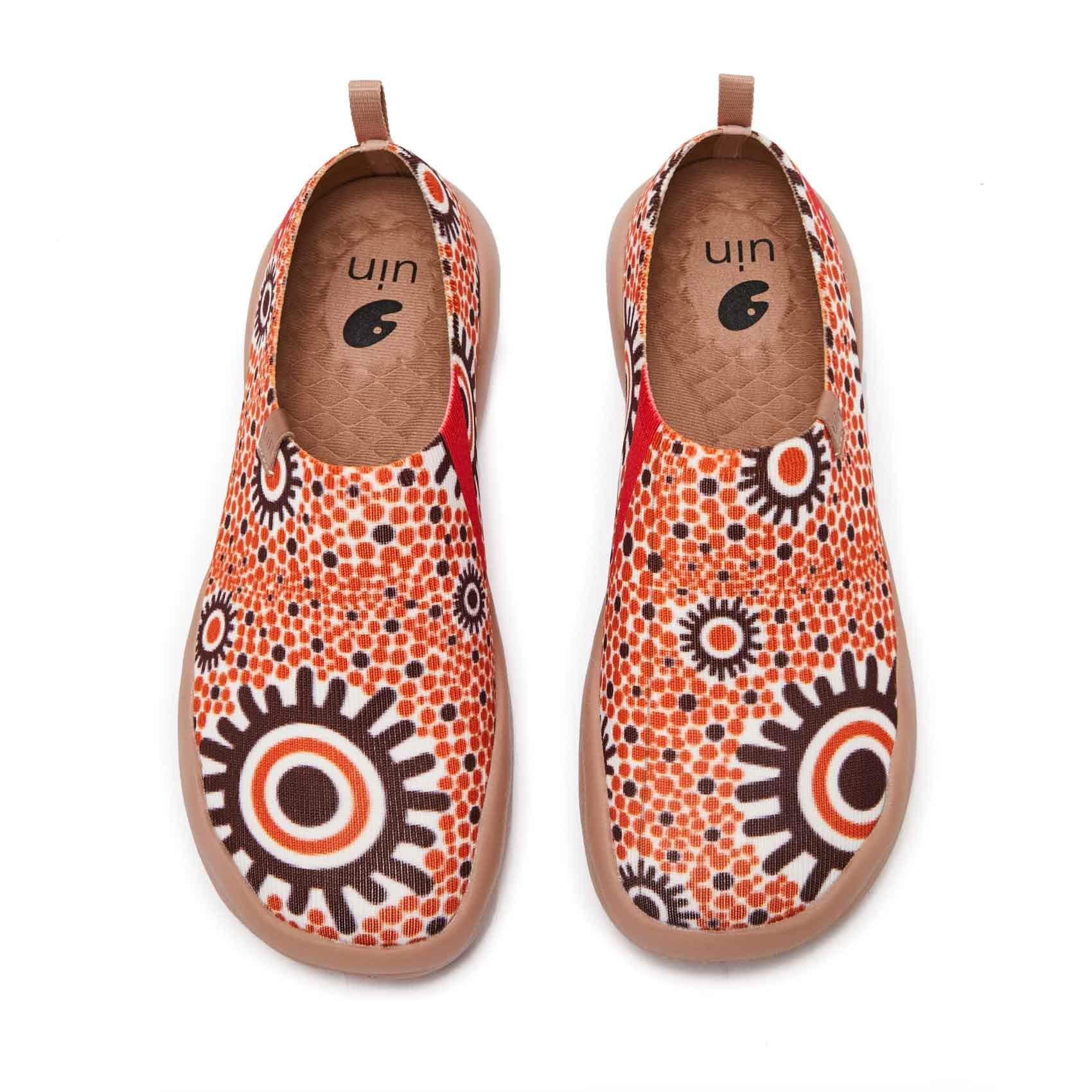 UIN Women's Floral Art Sneakers - Hand-Painted Canvas Slip-On Walking Shoes for Women - Comfortable Travel & Casual Wear for Outdoors, Vacation & Daily Use
