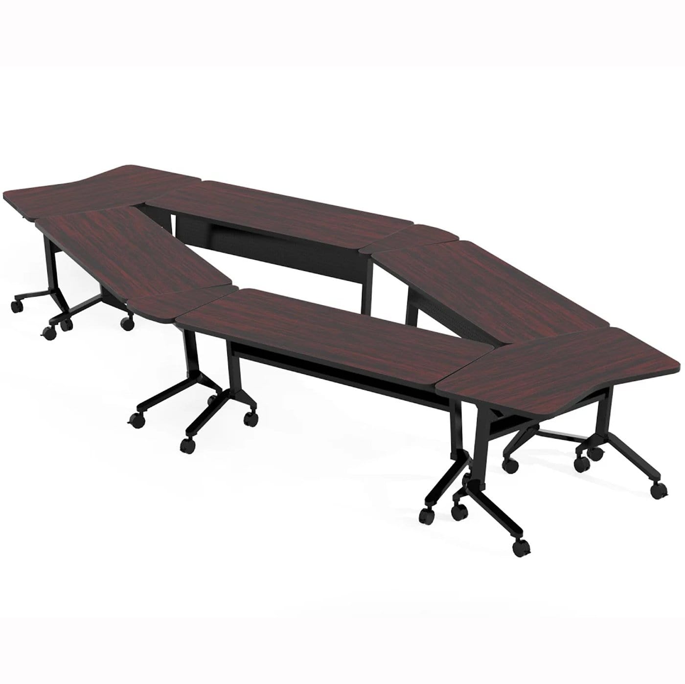 Safco Mayline FLIP N GO Training Table Set - Regal Mahogany Finish [FLIP1RMH] - Perfect for Office Meetings, Training Sessions & Classroom Activities