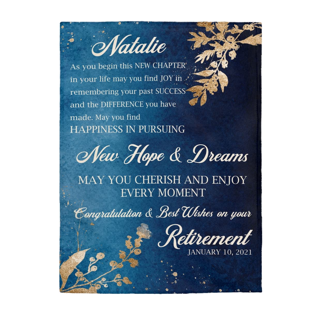 Personalized Retirement Blanket - Soft & Cozy Throw for Women, Men, Mom, Dad - Best Retirement Gift for Grandma, Grandpa, Boss, Coworkers - Perfect Farewell & Retire Party Gift - Ideal for Relaxing at Home or Office Celebrations