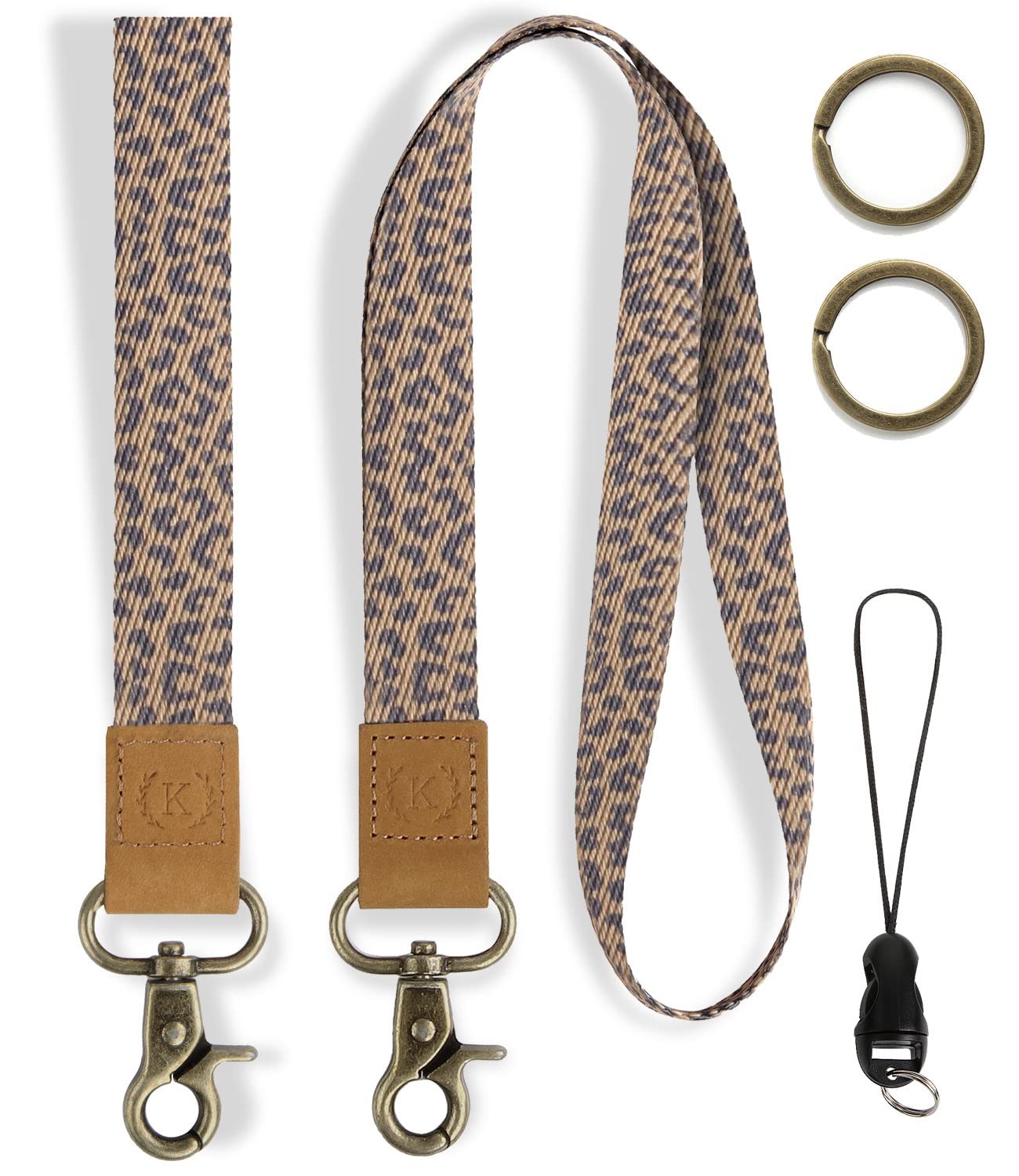 Cute Wrist & Neck Lanyard for Keys, ID Badges - Soft Polyester for Work & Travel