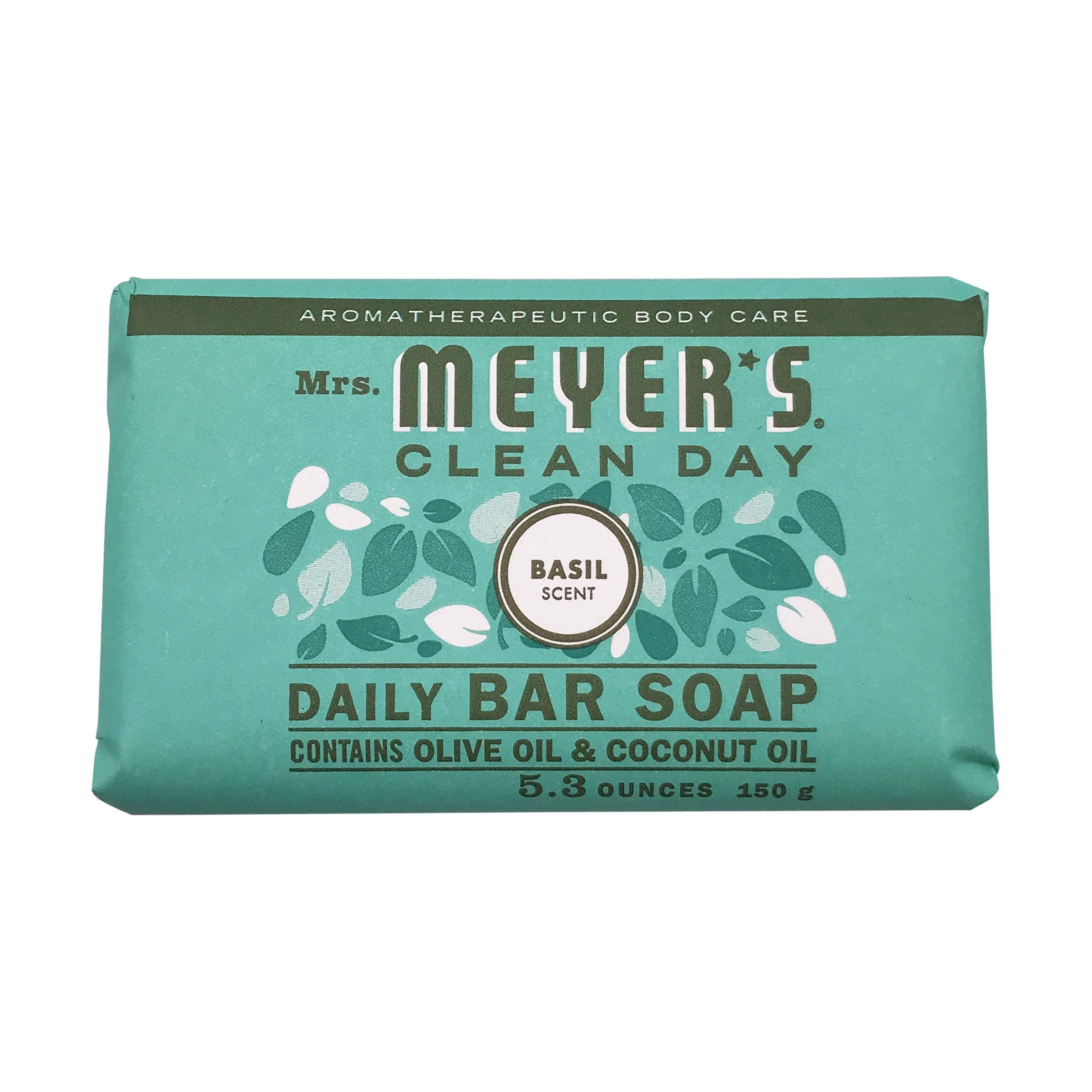 Mrs. Meyer's Basil Scented Bar Soap - 5.3 oz, Natural Ingredients, Cruelty-Free & Biodegradable - Perfect for Handwashing, Bathing & Gift Giving