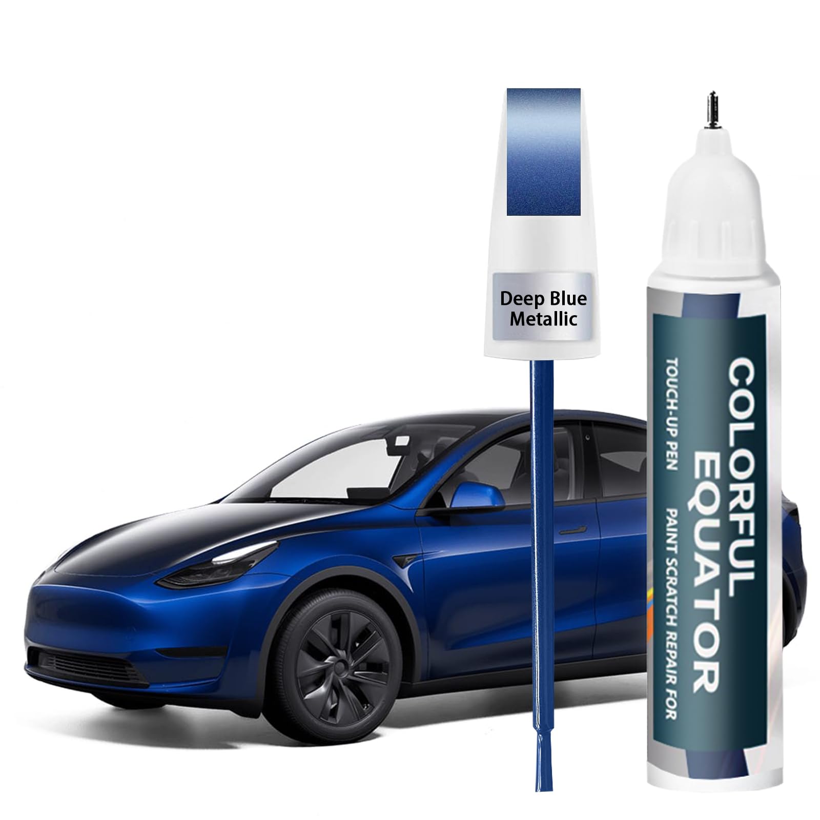 Tesla Model Y/3/X/S Touch Up Paint Pen - Premium Car Scratch Repair Kit for Deep Scratches (0.4 fl oz, Deep Blue Metallic) | Perfect for DIY Car Scratch Removal & Paint Chip Fixing