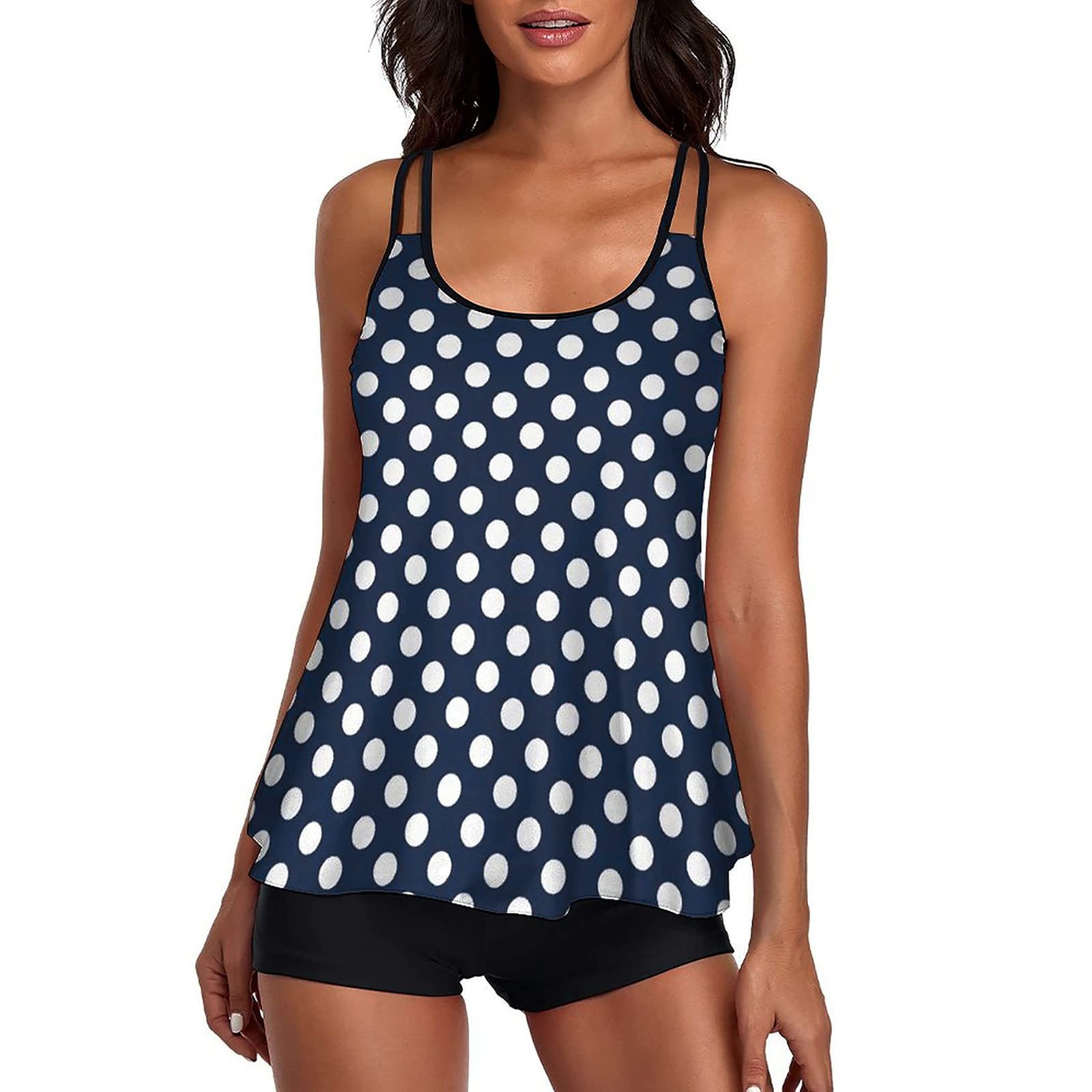 Women's Tummy Control Tankini Top with Boyshorts - High Waisted Swimwear for Beach & Pool - Perfect for Swimming, Surfing & Vacation