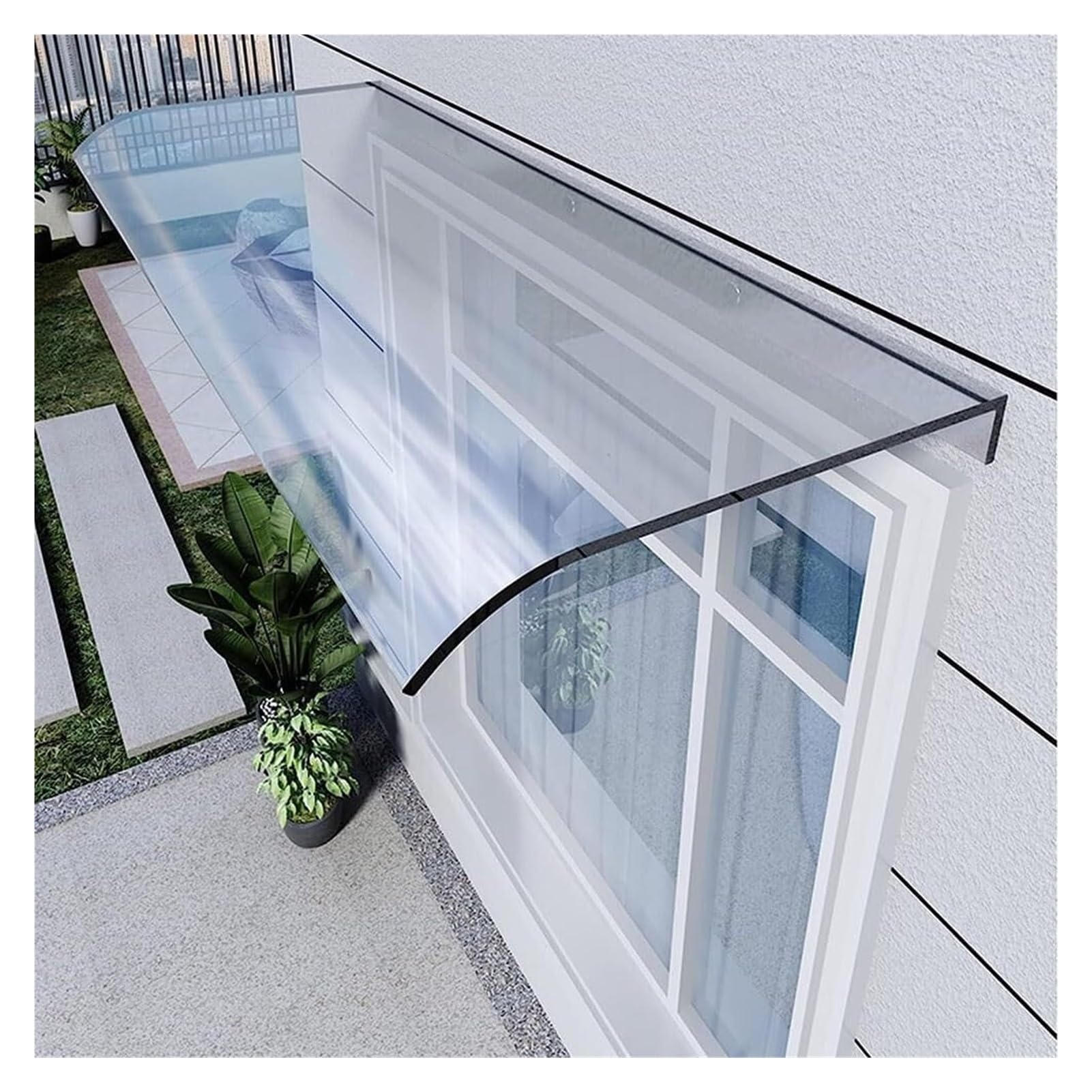 Polycarbonate Window Awning Canopy for Patio Door - 50x280cm (20