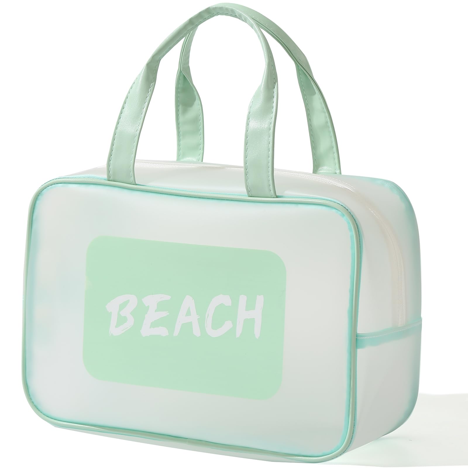 Waterproof Travel Toiletry Bag for Women - Large Capacity Cosmetic Organizer with Handle, Matte Translucent Makeup Bag for Gym, Beach, Pool & Shower Essentials | Perfect for Sports, Travel & Daily Use