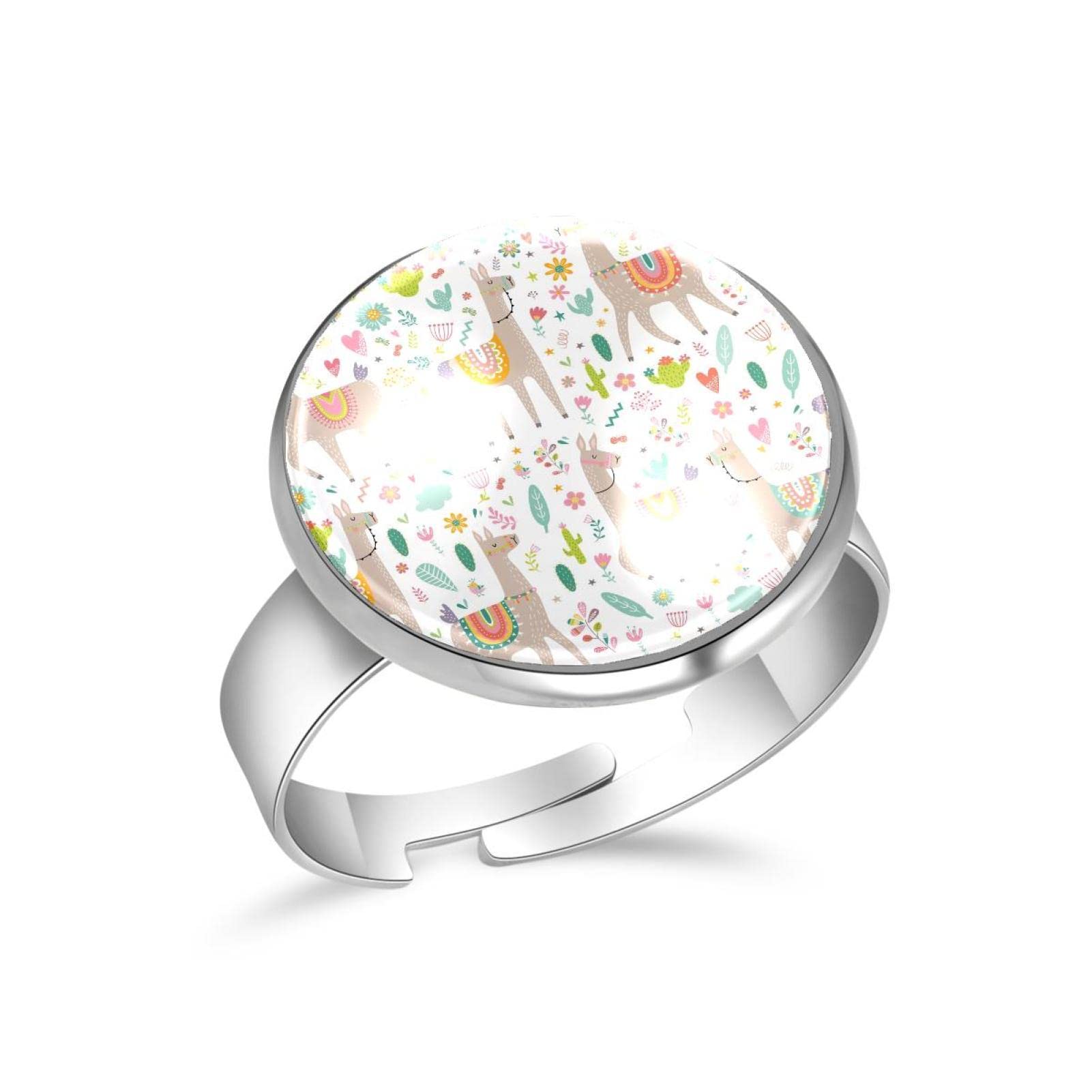 Adjustable Open Rings for Women - Llama & Cactus Design Jewelry Set, Perfect Anniversary & Birthday Gifts for Her | Ideal for Casual Wear, Date Nights & Special Occasions