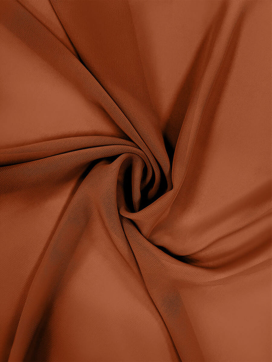 Burnt Orange Chiffon Fabric - Premium Quality 1/2 Yard Cut for Dresses, Scarves & DIY Crafts | Lightweight Sheer Material for Sewing & Fashion Design