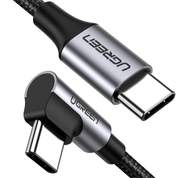 UGREEN 60W USB C Right Angle Charger Cable - Fast Charging & Data Sync for MacBook, iPhone, iPad, Samsung Galaxy (Perfect for Bedside, Car & Office Use)