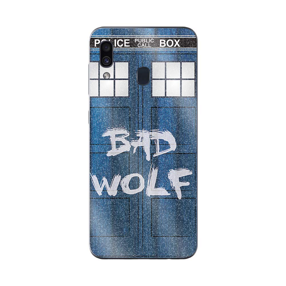 MightySkins Glossy Glitter Skin Cover for Samsung Galaxy A20 & A30 - Time Lord Box Design | Protective Durable Scratch-Resistant Case with High-Gloss Finish | Easy to Apply Remove & Change Styles | Made in USA | Perfect for Daily Use Travel & Customization