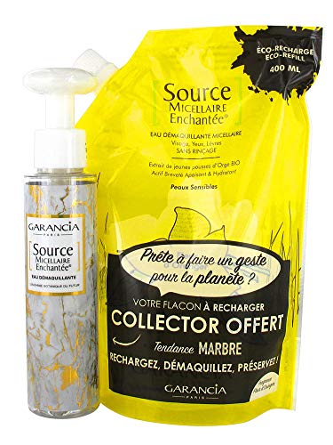 Garancia Enchanted Orange Blossom Micellar Cleansing Water 400ml with Eco-Refill Flask | Gentle Makeup Remover & Face Cleanser for Sensitive Skin | Perfect for Travel & Daily Skincare Routine