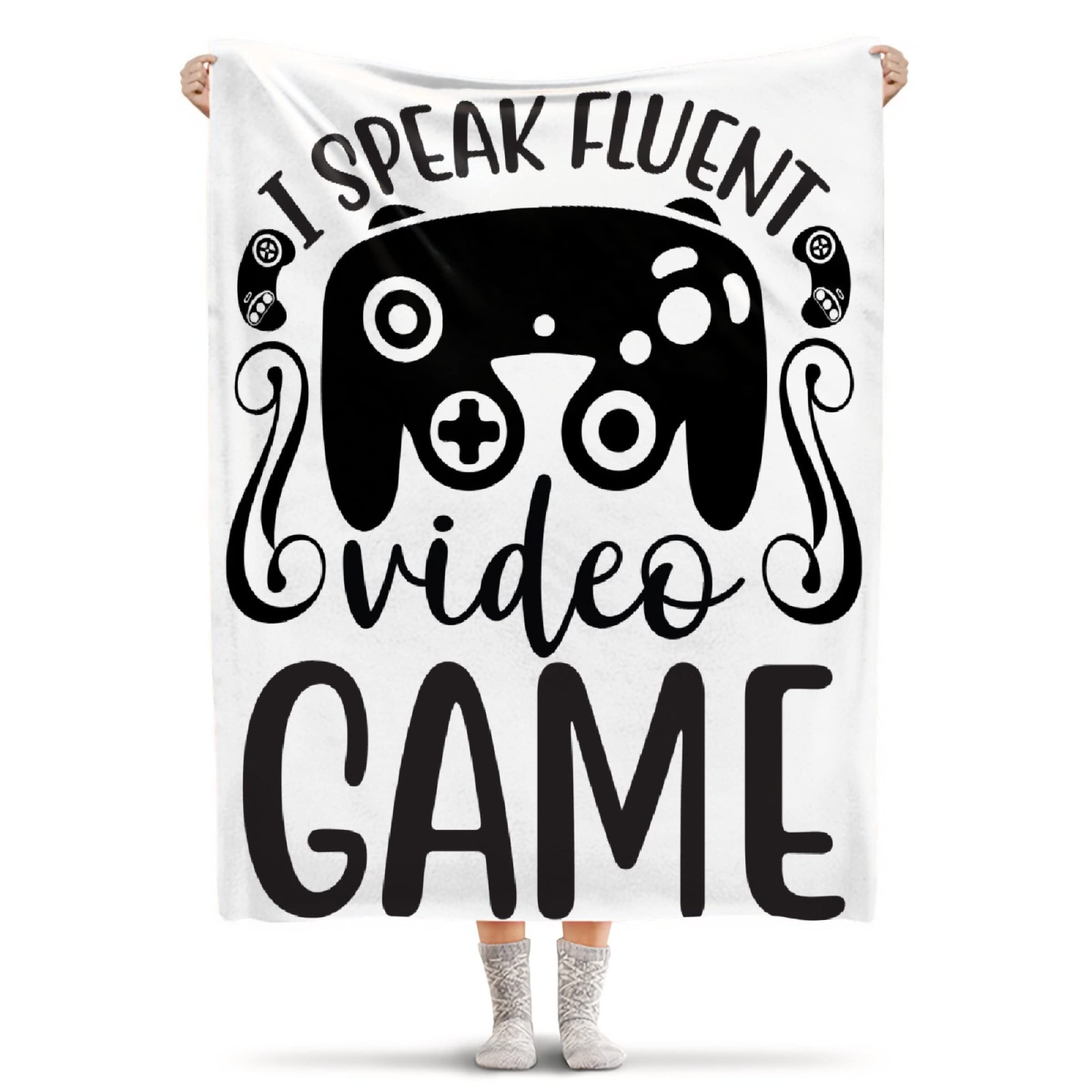 Soft Flannel Gamer Print Throw Blanket 40x50 Inch - Cozy Video Game Lover Blanket for Kids, Boys & Girls - Perfect for Bed, Sofa, Couch & Gaming Room Decor