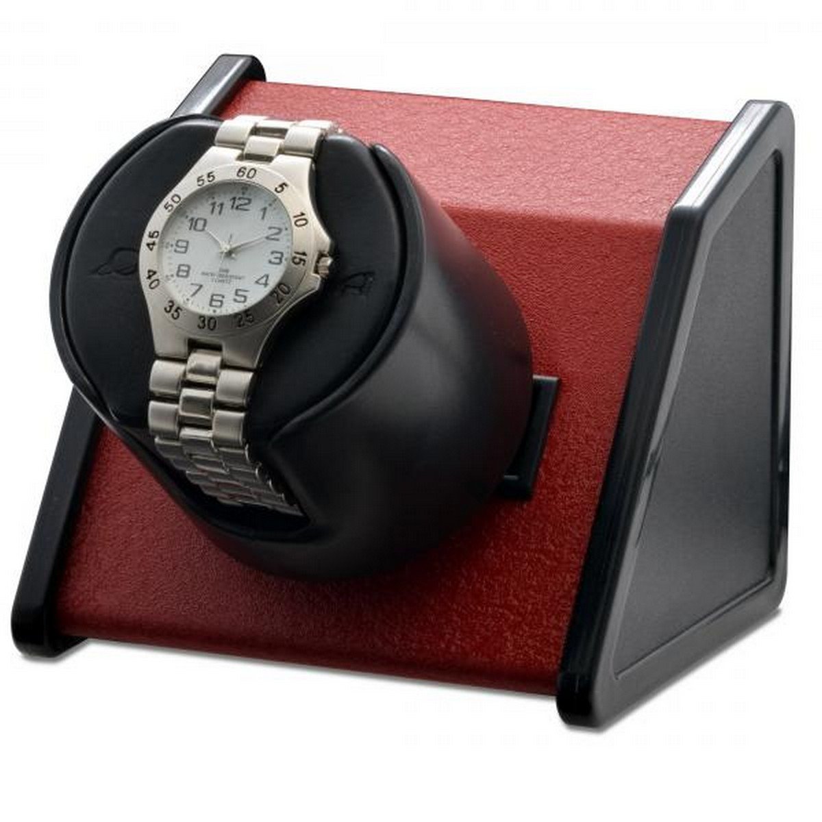 Premium Red Metal Orbita Rectangular Single Watch Winder - Automatic Watch Storage & Display Case for Luxury Timepieces - Perfect for Home, Office & Travel Use