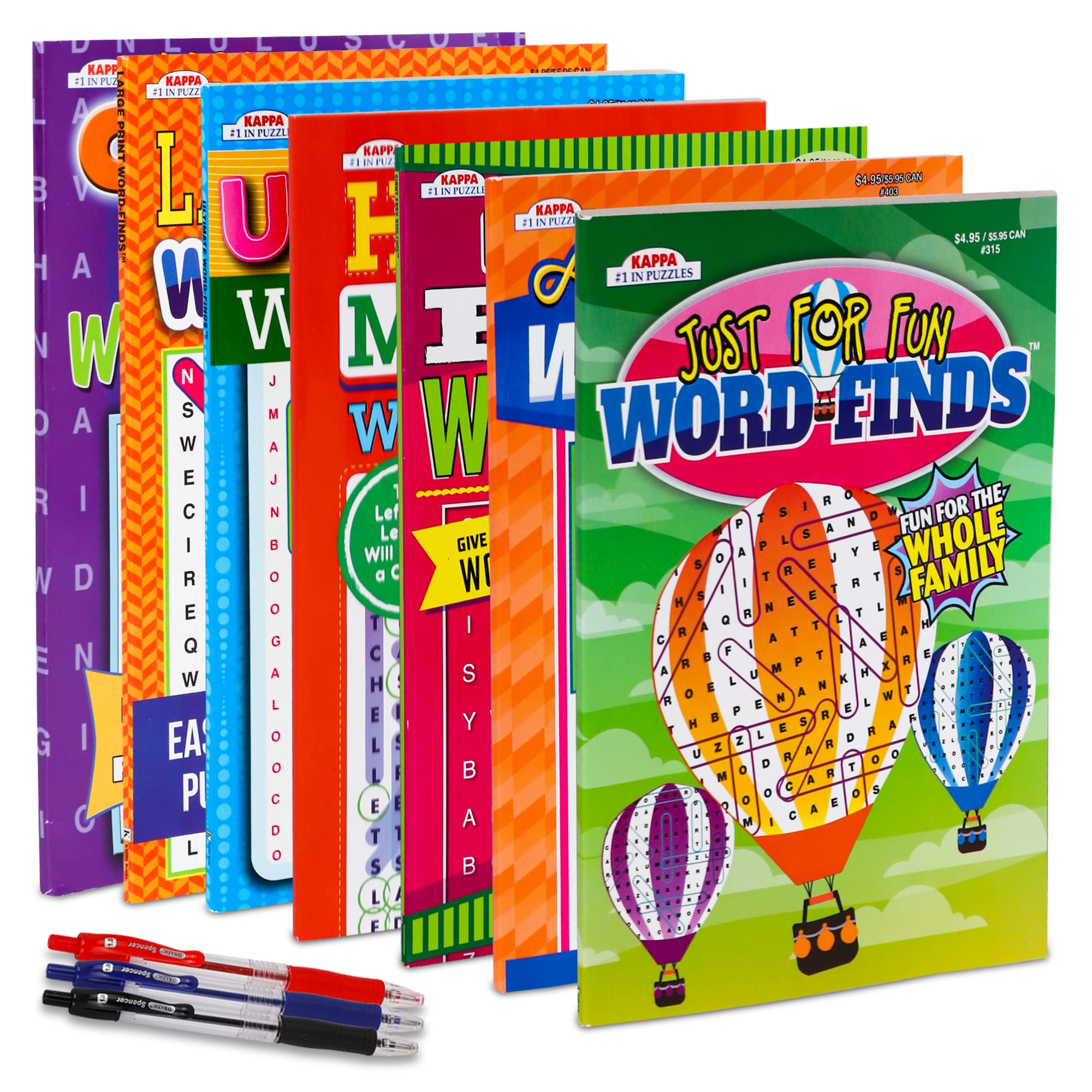 550+ Large Print Word Search Puzzle Books for Adults & Seniors - 7-Pack Variety Bulk Set, Brain Stimulation Activity Books, 8x10 Paperback | Perfect for Relaxation, Travel & Cognitive Exercises