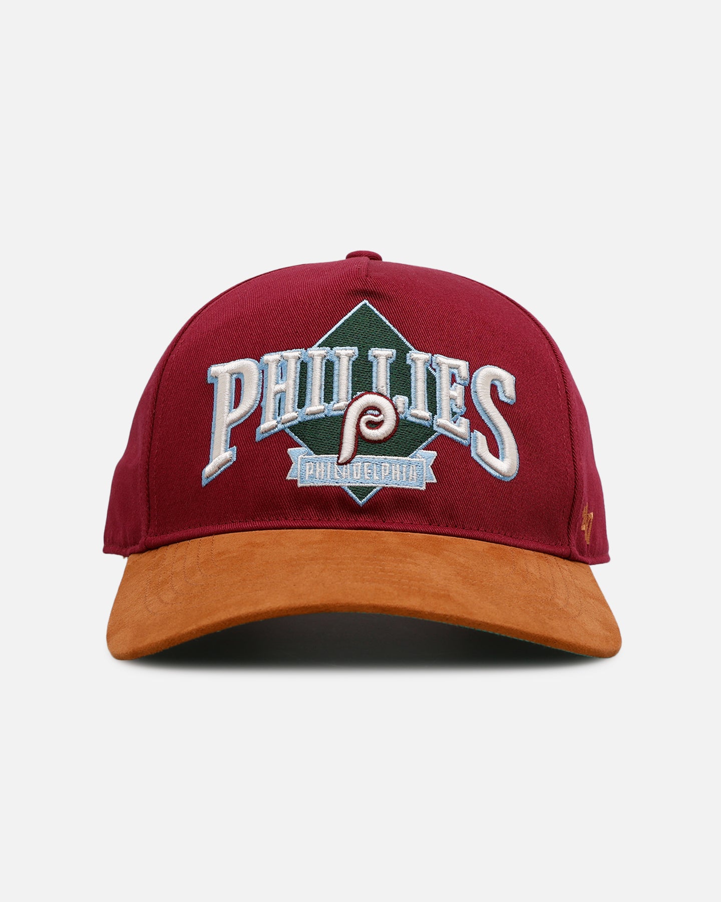 47 Brand Philadelphia Phillies 'Diamond' 47 Offside Snapback Cardinal Red Adjustable Baseball Cap - Official MLB Licensed Hat for Sports Fans & Streetwear Fashion