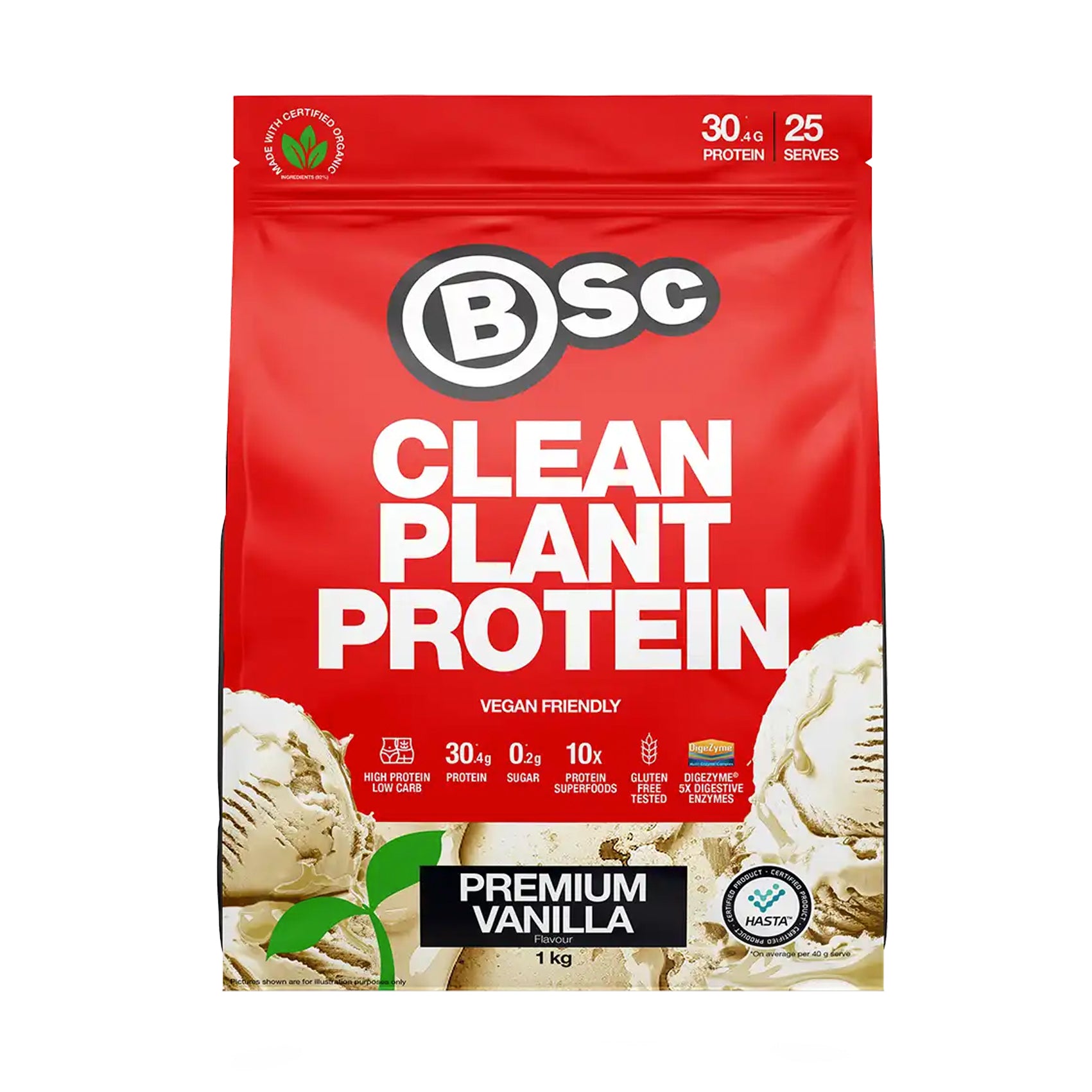 Body Science Clean Plant Protein Powder 1kg - Vegan Protein Supplement for Muscle Recovery & Weight Management | Ideal for Smoothies, Baking & Post-Workout
