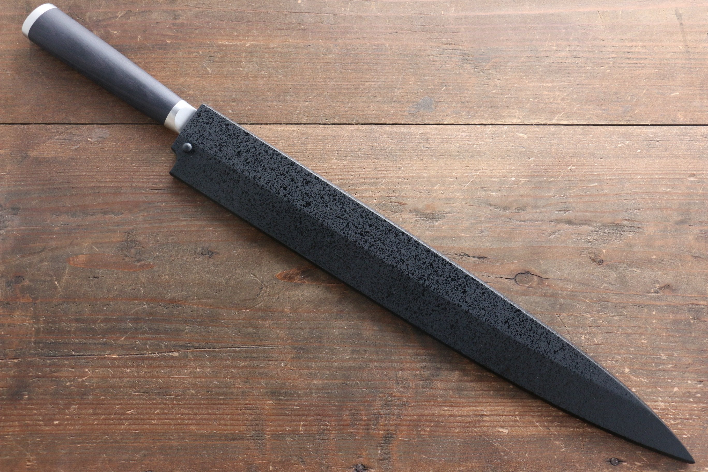 Premium Kuroishime Saya Sheath for 330mm Yanagiba Sashimi Knife - Handcrafted Plywood Pin - Perfect for Japanese Kitchen, Sushi Chefs & Home Cooking Enthusiasts