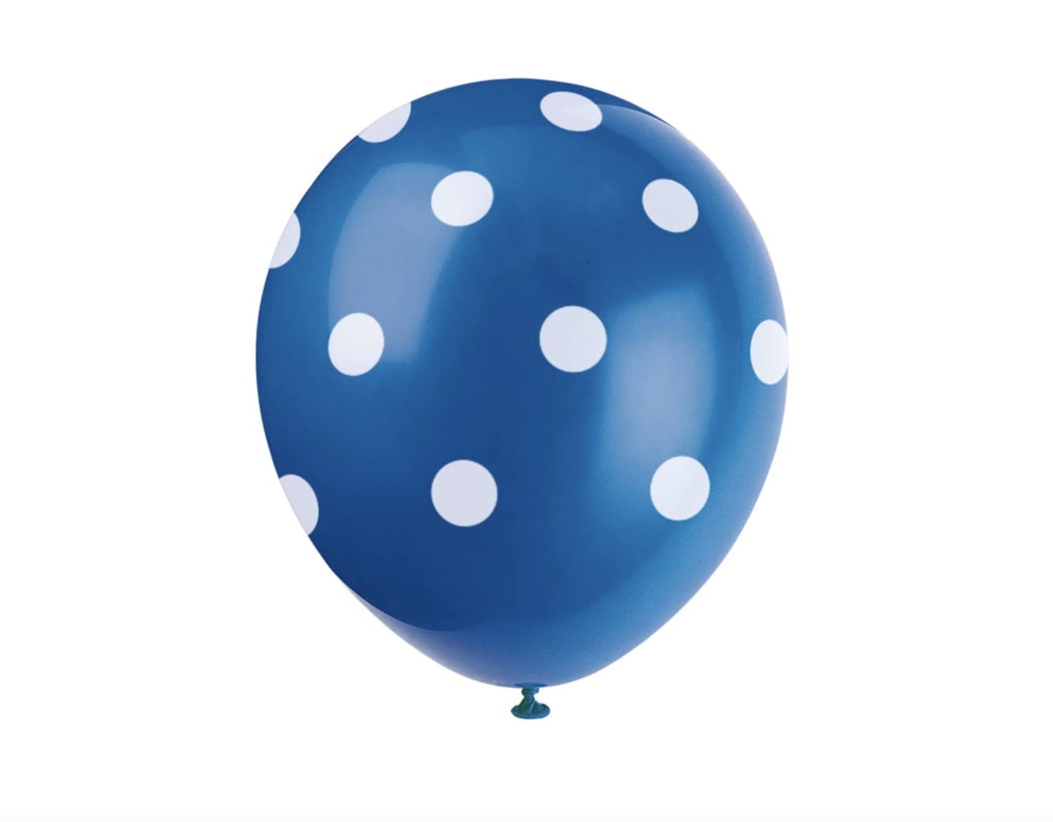 Royal Blue Polka Dot Latex Balloons 12 Inch - Pack of 6 for Birthday Parties, Baby Showers & Wedding Decorations - Unique Eye-Catching Party Supplies