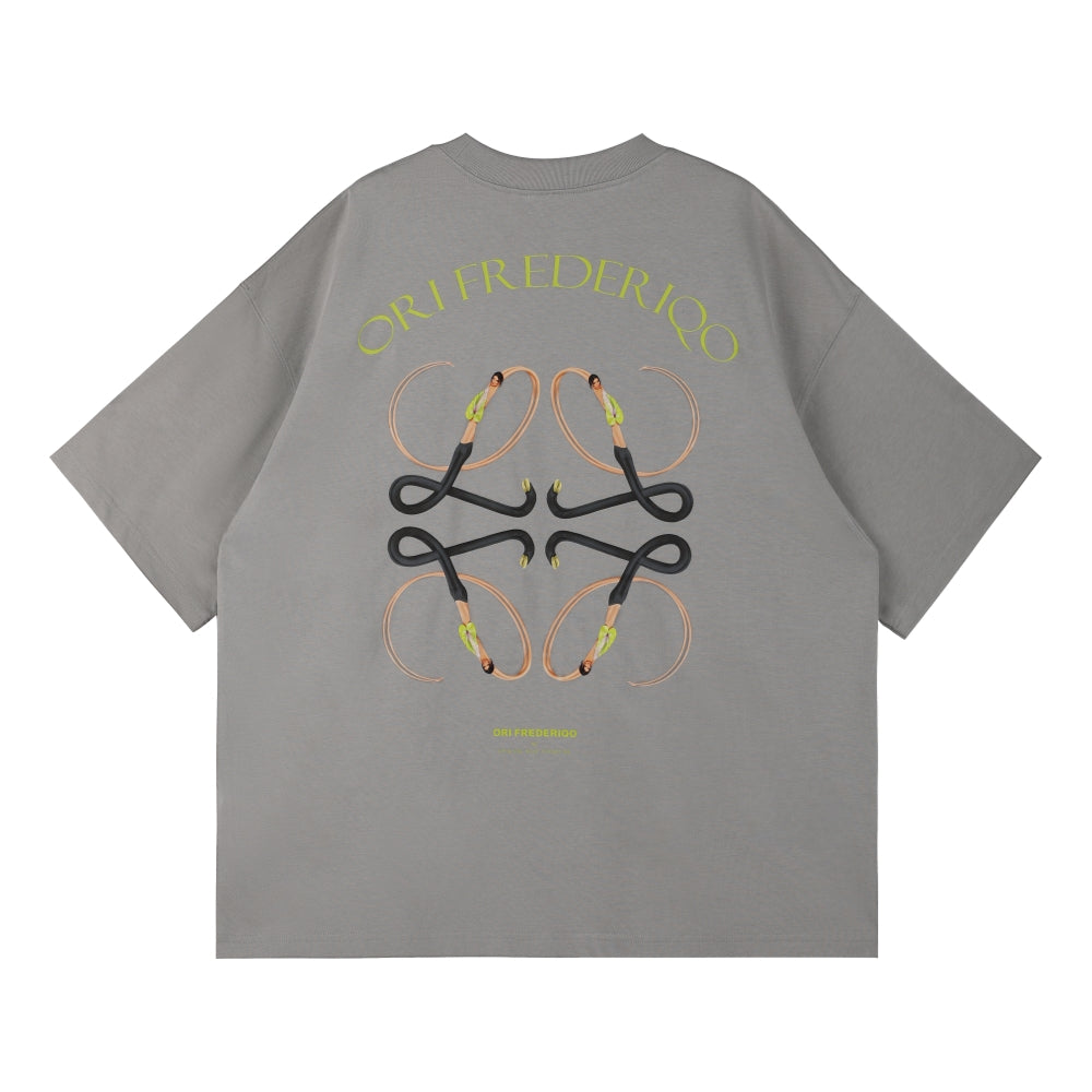 Ori Frederiqo Loewe Classic SS Tee Grey T-Shirt for Men | Premium Cotton Casual Wear | Perfect for Streetwear & Everyday Outfits