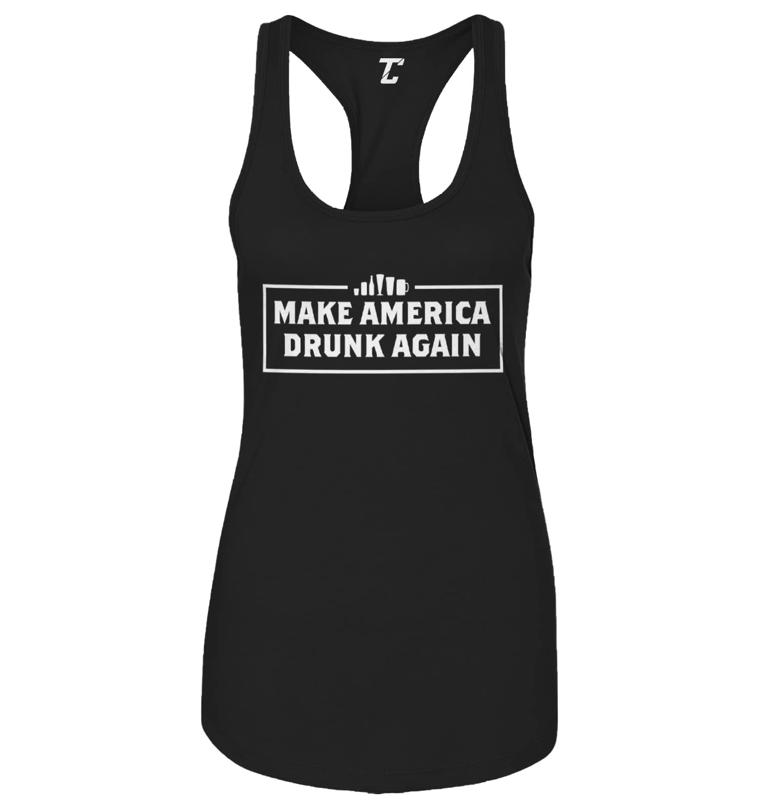 Funny MAGA Women's Tank Top - Patriotic Slogan 'Make America Drunk Again' - Casual Summer Wear for Political Events & Parties