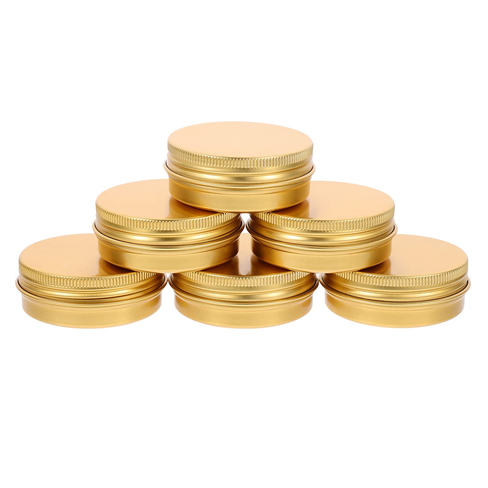 6-Pack Round Aluminum Tins with Screw Top Lids - Airtight Metal Storage Containers for DIY Cosmetics, Candle Making, Christmas Decor & Craft Supplies - Perfect for Home Organization & Gift Packaging