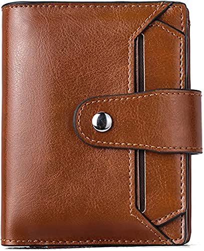 BROMEN Genuine Leather Laptop Backpack for Women - 15.6 Inch Business Travel Backpack with Anti-Theft Pocket & Small Wallet - Perfect for Office, College, Commuting and Daily Use