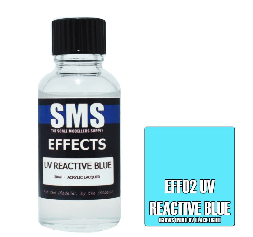 UV Reactive Blue Acrylic Airbrush Paint - 30ml High-Quality Lacquer for Stunning Effects - Perfect for Model Kits, Cosplay & Art Projects