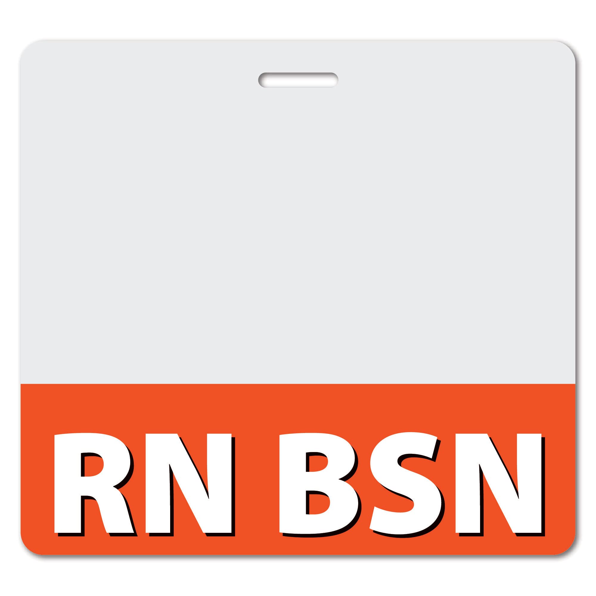 RN BSN Heavy Duty Horizontal Bright Orange ID Badge Cards (100 Pack) - Spill & Tear Proof, Double-Sided USA Printed - Quick Role Identifier for Nurses & Healthcare Professionals - Perfect for Hospitals, Clinics & Medical Conferences